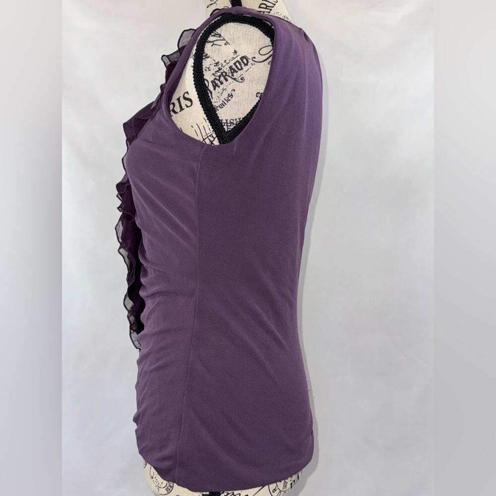 Classiques Entier: Gorgeous Purple V-neck Ruffle Blouse - Picture 2 of 7